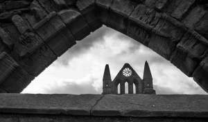 Whitby Spires Through Window Arch